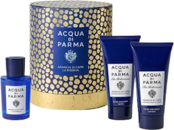 Acqua di Parma Set Acqua di Parma Blu Mediterraneo Arancia di Capri La Riserva Unisex Eau de Parfum 50 ml + Gel pentru mâini și corp 75 ml