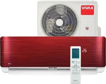 Aparat de aer condiționat Vivax R-Design 12000 BTU Inverter Roșu Wi-Fi Mod Silențios