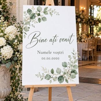 Panou Bine ati venit personalizat 60x90 cm plexiglas transparent nunta botez majorat