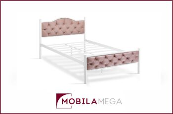 Pat Metalic Tapitat K-500 vopsit electrostatic cu structura rezistenta si design capitonat elegant. Ideal pentru dormitoare moderne clasice sau romantice. Mobila Mega