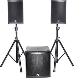 Sistem audio KIT SUBWOOFER 15"/38CM + 2 SATELITI 10"/25CM 800W RMS