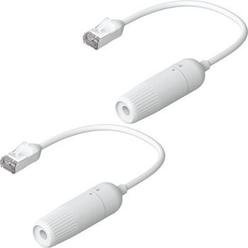 Cablu rețea Ubiquiti Easy Cable Cat.6a F/UTP, 2 bucăți, Alb, 15cm, cu capac waterproof