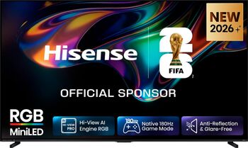 Hisense 100UR8DS RGB MiniLED (253 cm (100 inches), negru/gri inchis, UltraHD/4K, Hi-View AI Engine RGB, panel 180Hz)