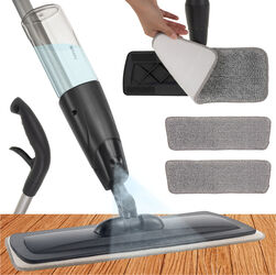Mop plat cu pulverizare rezervor 600 ml maner 180° 123.5 x 41 x 14 cm poliester si nylon Gri