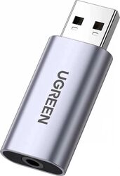 Placa de sunet externa Ugreen CM383 USB-A la Jack 3.5mm TRRS stereo 24bit/96kHz, aluminiu, Gri