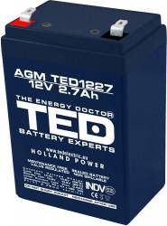 Acumulator stationar VRLA AGM 12V 2.7Ah F1 T1 TED Electric 
