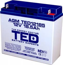 Acumulator stationar VRLA AGM 12V 18.5 Ah Terminal F3 T3 TED Electric etans UPS Back-up 