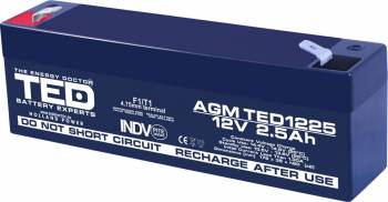 Acumulator stationar VRLA AGM 12V 2.5Ah F1 T1 TED Electric 