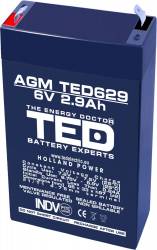 Acumulator stationar VRLA AGM 6V 2.9Ah F1 T1 TED Electric 