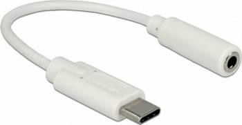 Adaptor audio Delock USB tip C la jack stereo 3.5mm Alb 