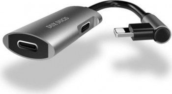 Adaptor Conector DuxDucis A20 iPhone la 2x iPhone Silver 
