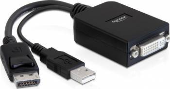 Adaptor Delock 61855 DisplayPort male la DVI 24+5 female Negru 