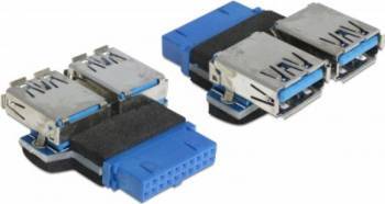 Adaptor Delock 65324 USB 3.0 Pin header M 19 pini - 2 x USB 3.0 M 