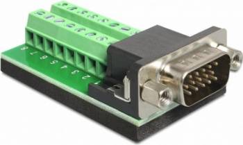 Adaptor Delock 65424 VGA 15 pini T - Bloc terminal 16 pini 