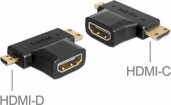 Adaptor Delock 65446 HDMI T - mini-C HDMI T + micro-D HDMI T