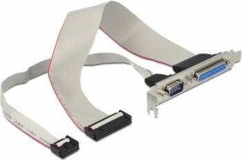 Adaptor Delock Bracket cu 1x serial DB9 T, 1x paralel DB25 M 1:1