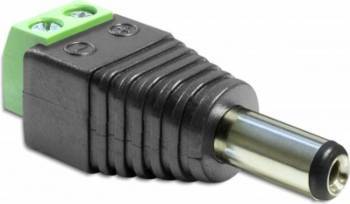 Adaptor Delock DC 2.1x5.5mm Tata la Bloc Terminal 2 pini 