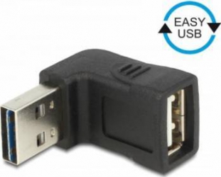 Adaptor Delock EASY-USB 2.0-A T la USB 2.0-A M unghi 90 grade sus/jos 