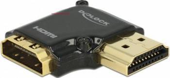 Adaptor Delock HDMI-A T-M unghi 90 grade dreapta Carcasa metalica 
