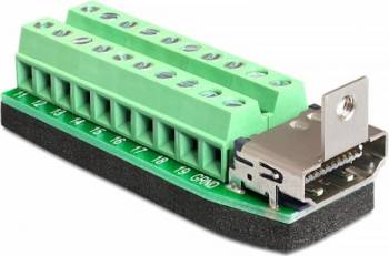 Adaptor Delock HDMI mama la bloc terminal 20 pini 