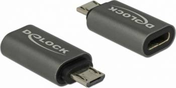 Adaptor Delock micro USB la USB tip C 2.0 M-T Antracit 65927