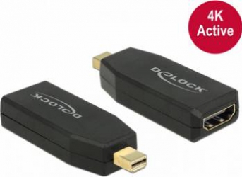 Adaptor Delock mini Displayport 1.2 la HDMI T-M 4K Activ negru 65581 