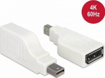 Adaptor Delock mini Displayport la Displayport 4K 60Hz unghi 90 T-M Alb 