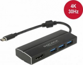 Adaptor Delock USB-C 3.1 la HDMI-A 4K 30Hz + 3 x USB 63931 