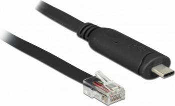 Adaptor Delock USB-C la Serial RS-232 RJ45 (pentru router CISCO) T-T 2m Negru 63912
