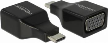 Adaptor Delock USB-C la VGA T-M Negru 63933 