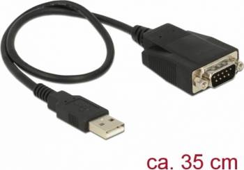 Adaptor Delock USB la Serial RS-232 DB9 FTDI cu protectie ESD 35cm 