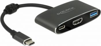 Adaptor Delock USB tip C la HDMI 4K 30 Hz + USB-A + PD (power delivery) 62991 
