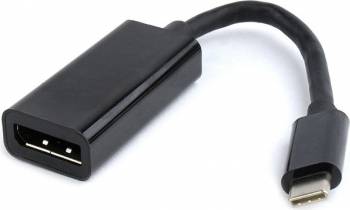 Adaptor GEMBIRD USB-C la DisplayPort A-CM-DPF-01, negru 