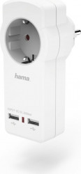 Adaptor Incarcator Hama USB pentru priza 3 A White