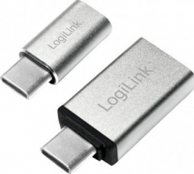 Adaptor LogiLink USB 3.0 M la Type-C T si microUSB 2.0 M la Type-C T 