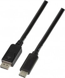 Adaptor LogiLink USB Type-C T - DisplayPort 1.2 T 1.8m Negru