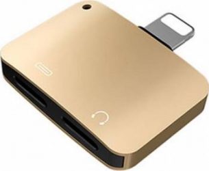 Adaptor Mcdodo Compact Lightning la Dual Port Lightning Gold
