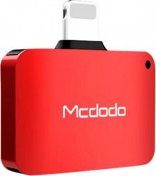 Adaptor Mcdodo Compact Lightning la Dual Port Lightning Rosu 