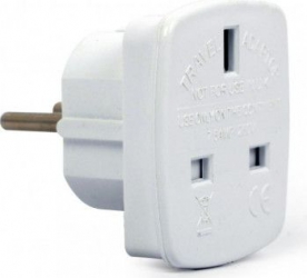 Adaptor Priza Gembird A-AC-UKEU-001 1 x Schuko Alb