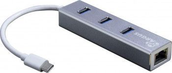 Adaptor Retea Argus IT-410-S plus Hub USB plus 3 porturi USB 3.0 + RJ-45 Argintiu