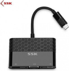 Adaptor SSK SHU-C025 USB 3.0 Type-C catre VGA/USB Type-C/USB Type-A 