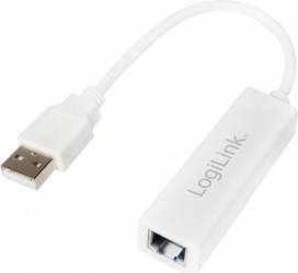 Adaptor Logilink USB 2.0 RJ-45 Alb 
