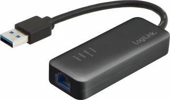 Adaptor USB LogiLink 3.0 la RJ-45 Negru 