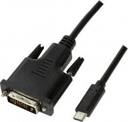 Adaptor USB Type-C T - DVI T 1.8m Negru