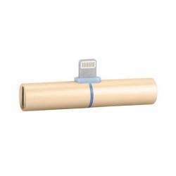 Adaptor 2in1 iPhone iPad 3 5 mm jack Lightning casti si charger Splitter Auriu BBL657 