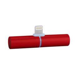 Adaptor 2in1 iPhone iPad 3 5 mm jack Lightning casti si charger Splitter Rosu BBL658 