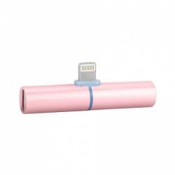 Adaptor 2in1 iPhone iPad 3 5 mm jack Lightning casti si charger Splitter Roz BBL660 