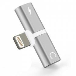 Adaptor 2in1 iPhone iPad Lightning casti si charger Splitter Argintiu BBL554 