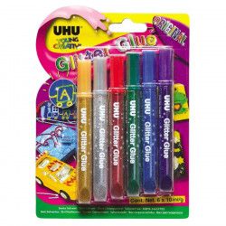 Adeziv decorativ pentru hartie Uhu Glitter Glue 6x10ml original 
