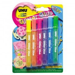 Adeziv decorativ pentru hartie Uhu Glitter Glue 6x10ml shiny